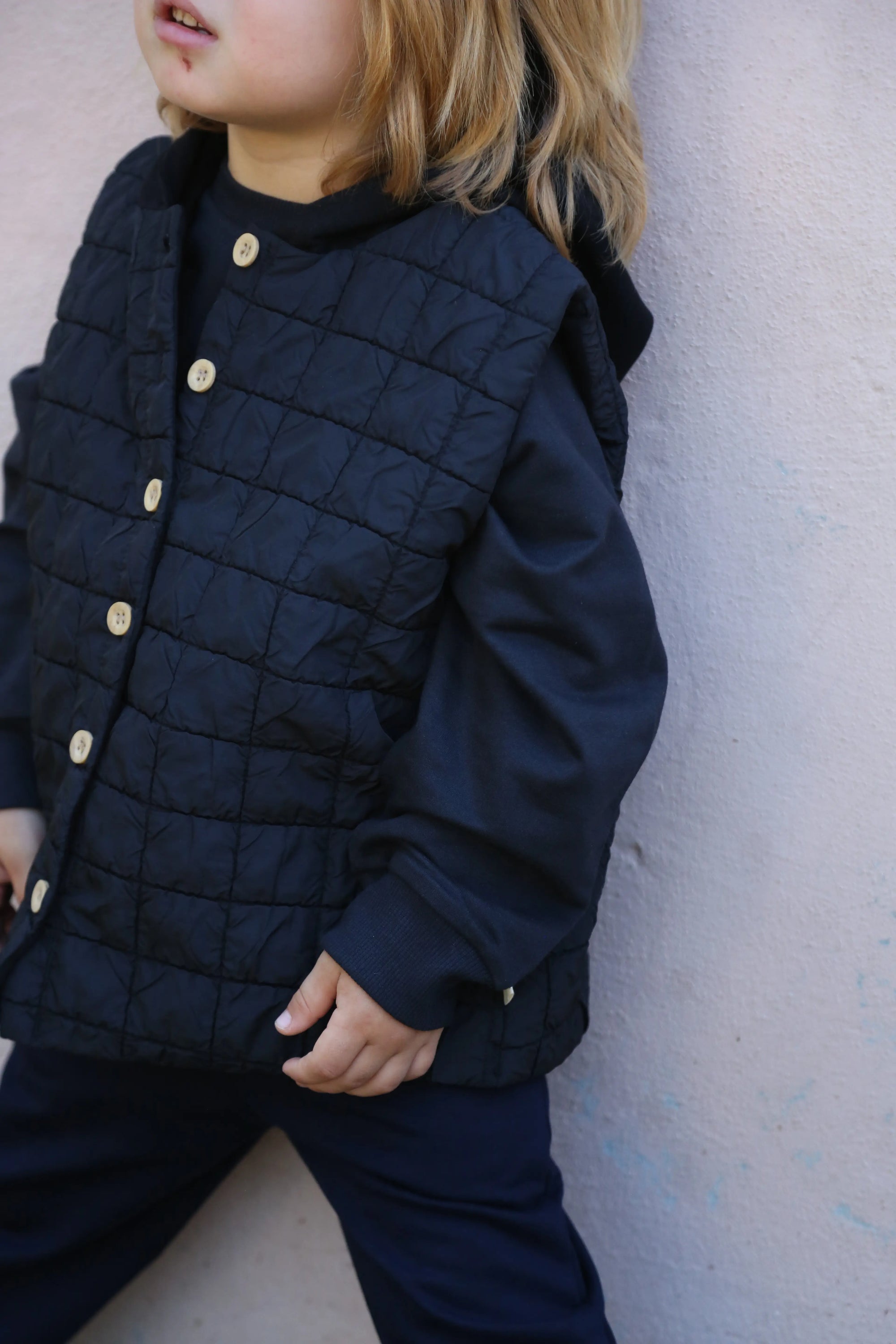 Gilet Matelassé sans Manches à Boutons pour Bébé et Garçon