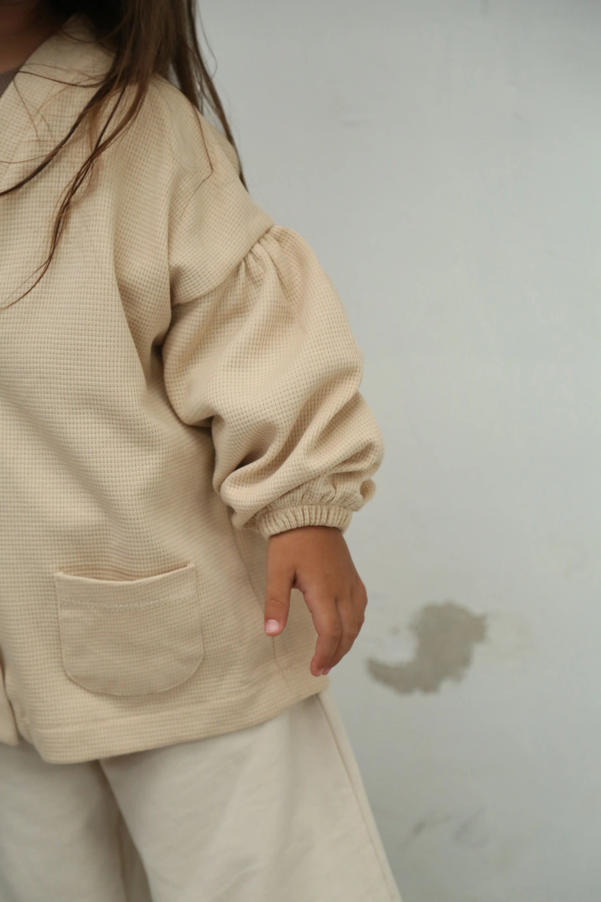 Gilet Bébé en Tissu Gaufré à Boutons
