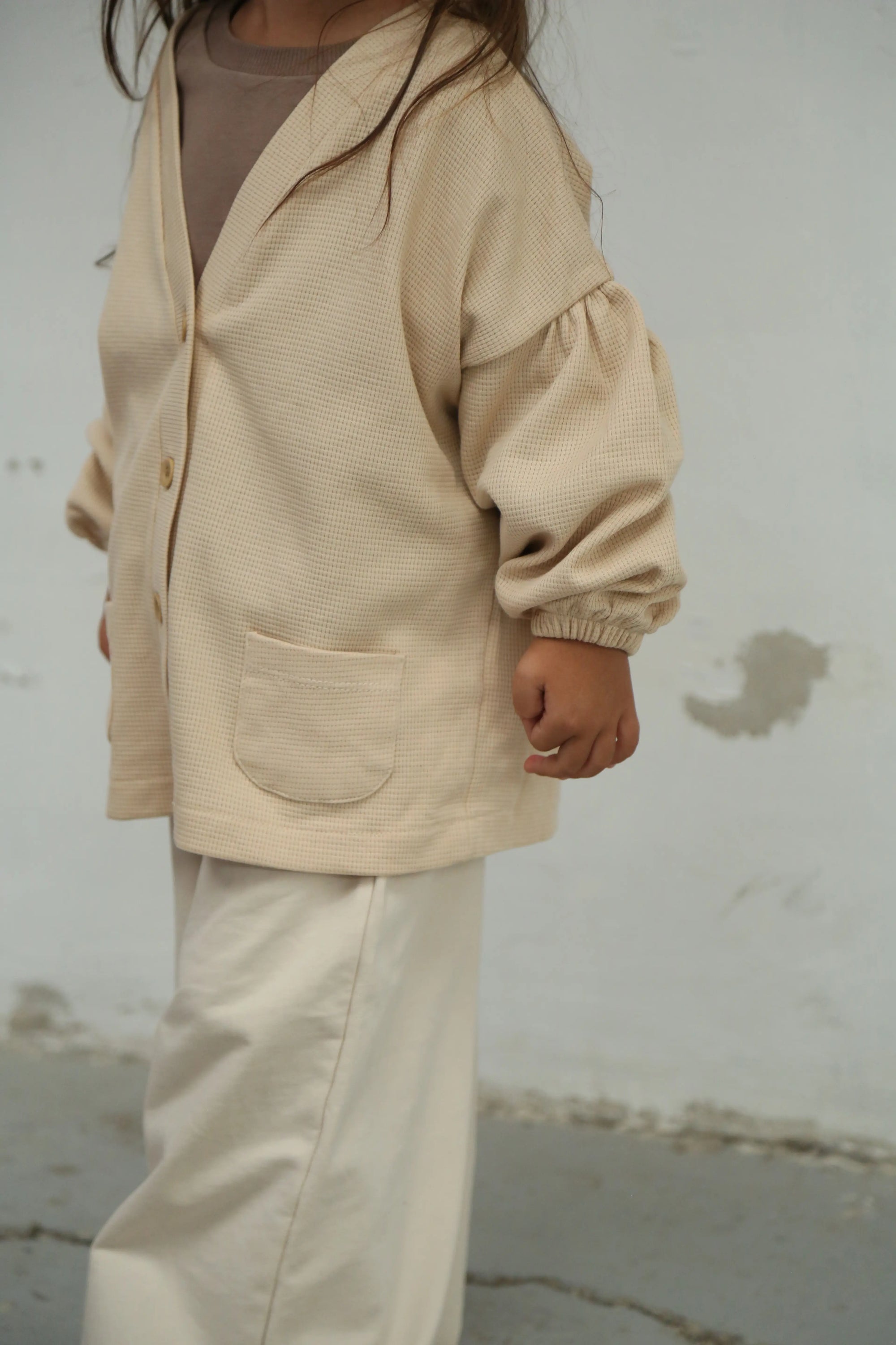 Gilet Bébé en Tissu Gaufré à Boutons
