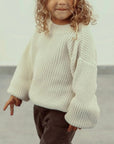 PULL BÉBÉ EN TRICOT LAINE & LYCRA – COL ROND