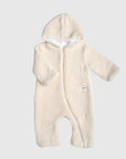 Combinaison Bébé À Capuche En Peluche Vanille