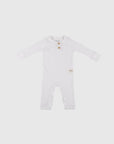 Combinaison Côtelée Bébé Écru 100 % coton