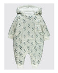 Combinaison Pilote Bébé Hiver En Écru À Fleurs
