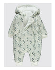 Combinaison Pilote Bébé Hiver En Écru À Fleurs